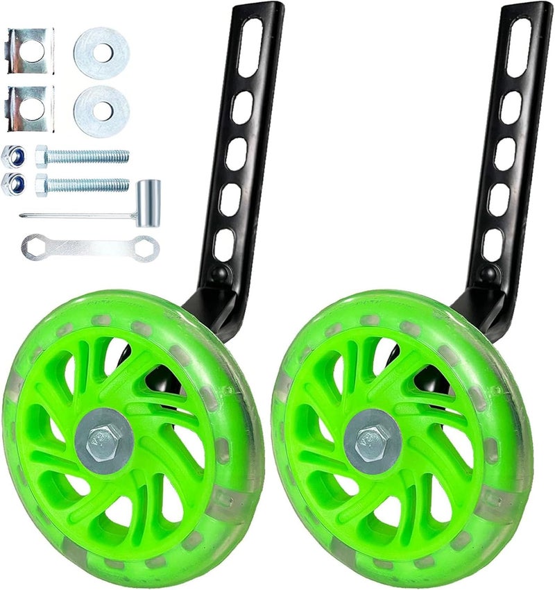 YTKD Training Wheels for Bicycle,Flash Mute Wheel Compatible for Bikes of 12-20 Inch 1 Pair - Image 1